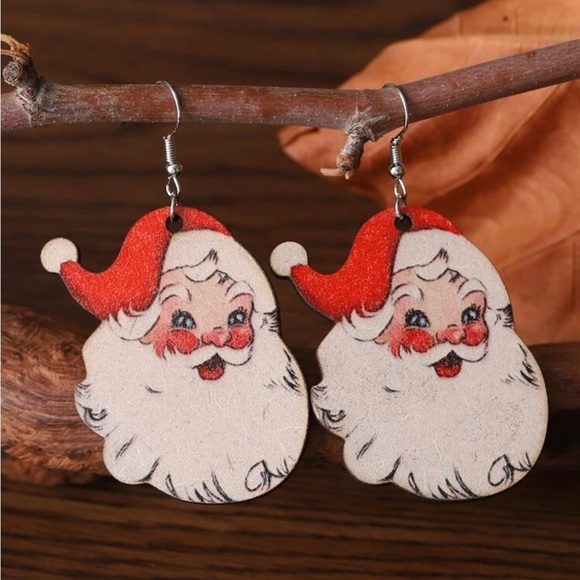 Christmas Santa Claus Drop Earrings - Picture 2 of 4
